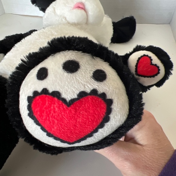 Build a Bear Valentine Black & White Puppy Dog Red Heart Eye Plush Retired BAB - Picture 3 of 5
